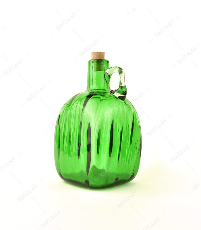 بطری آبگینه مکعبی سبز سایز 4- کد 019