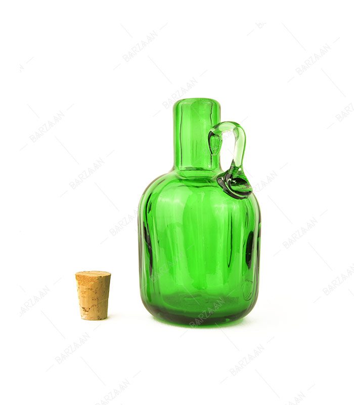 بطری آبگینه استوانه ای سبز سایز 4- کد 021