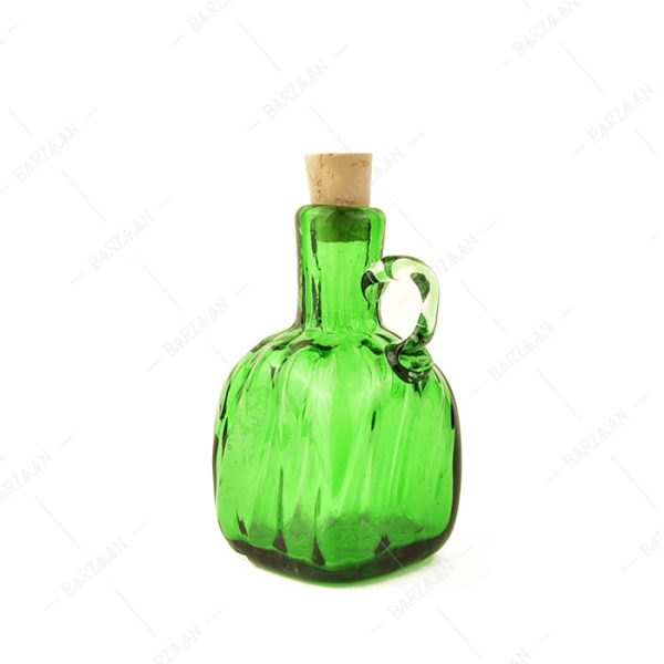 بطری آبگینه مکعبی سبز سایز 3- کد 022