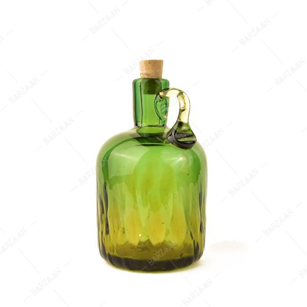 بطری آبگینه استوانه ای سبز زیتونی سایز 4- کد 021