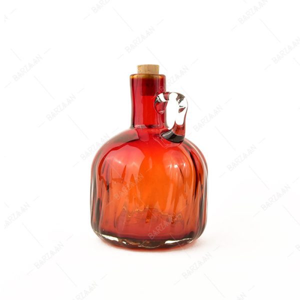 بطری آبگینه استوانه ای قرمز سایز 3- کد 024