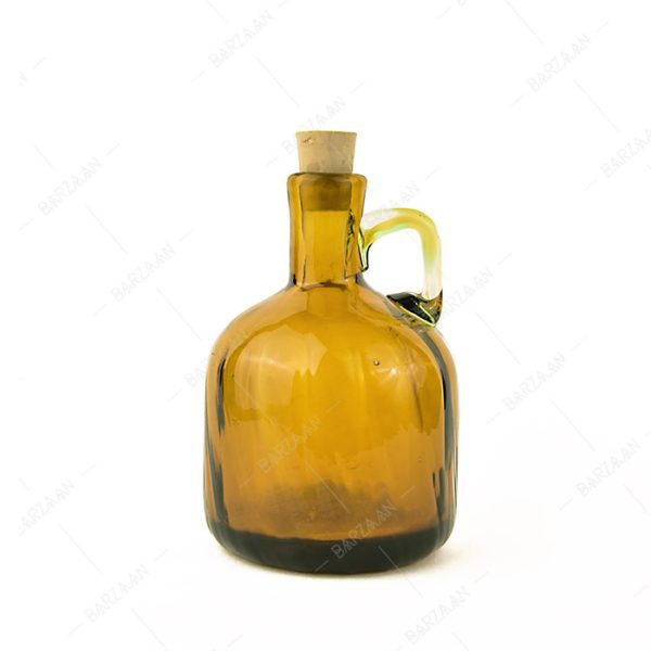 بطری آبگینه استوانه ای عسلی سایز 3- کد 025