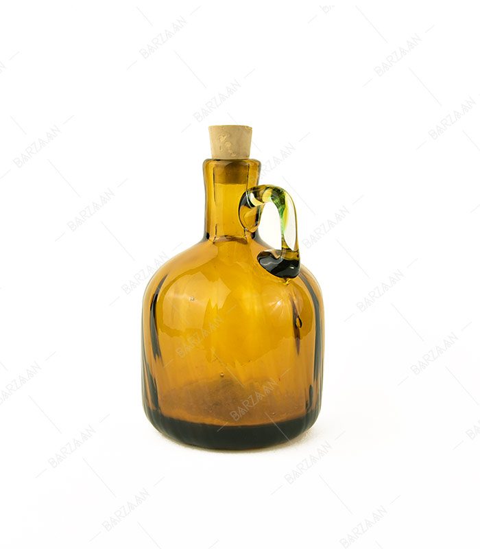بطری آبگینه استوانه ای عسلی سایز 3- کد 025